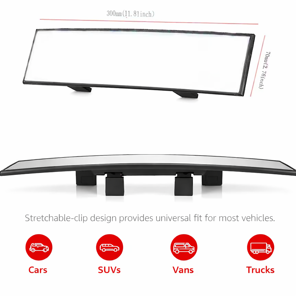 Interior Safety Mirror for Wide View & Child Seat Monitoring