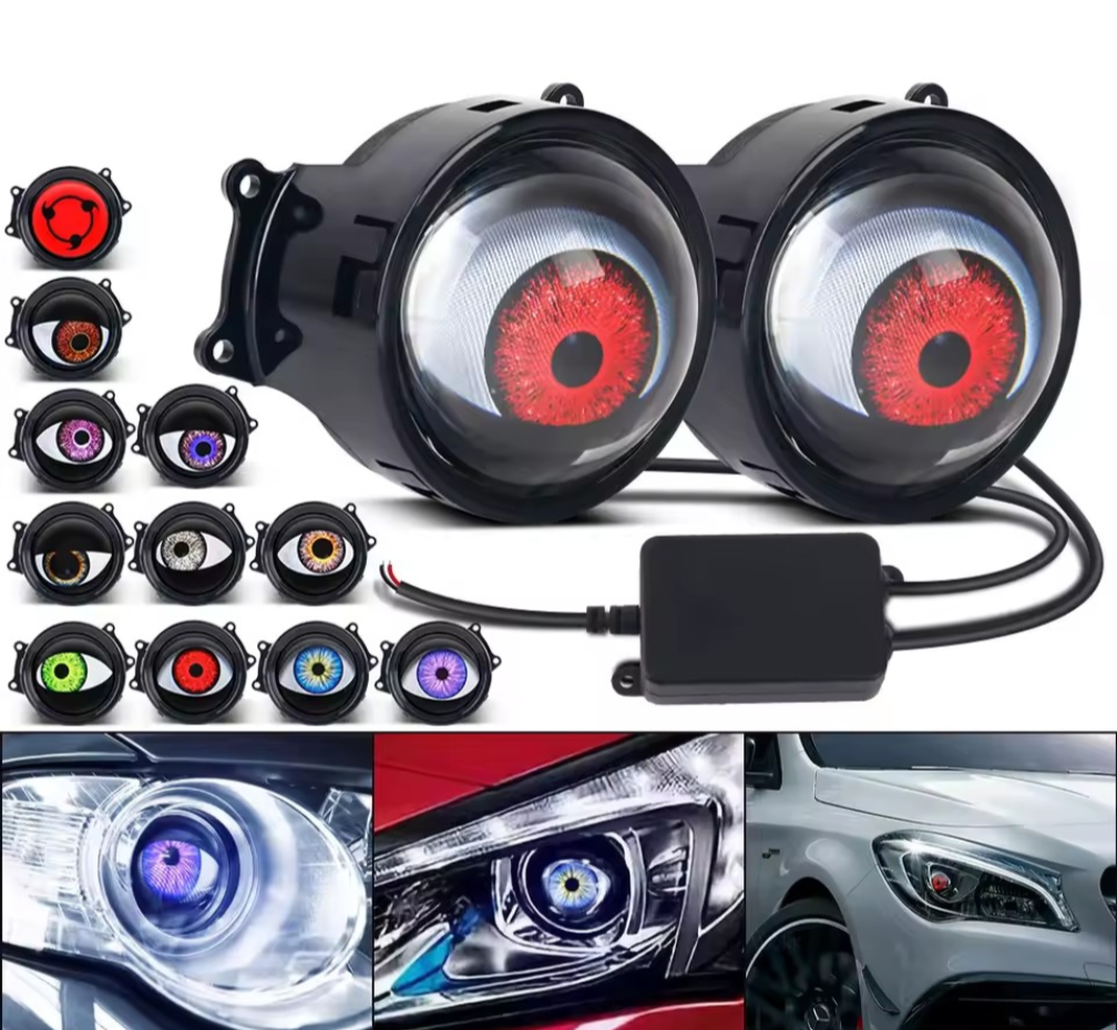 2PCS RGB LED Headlight Accent Lights – Remote Control | 33 Lighting Modes