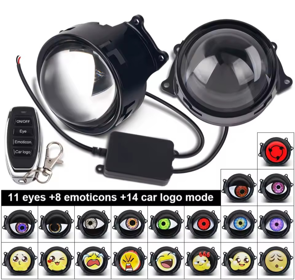 2PCS RGB LED Headlight Accent Lights – Remote Control | 33 Lighting Modes