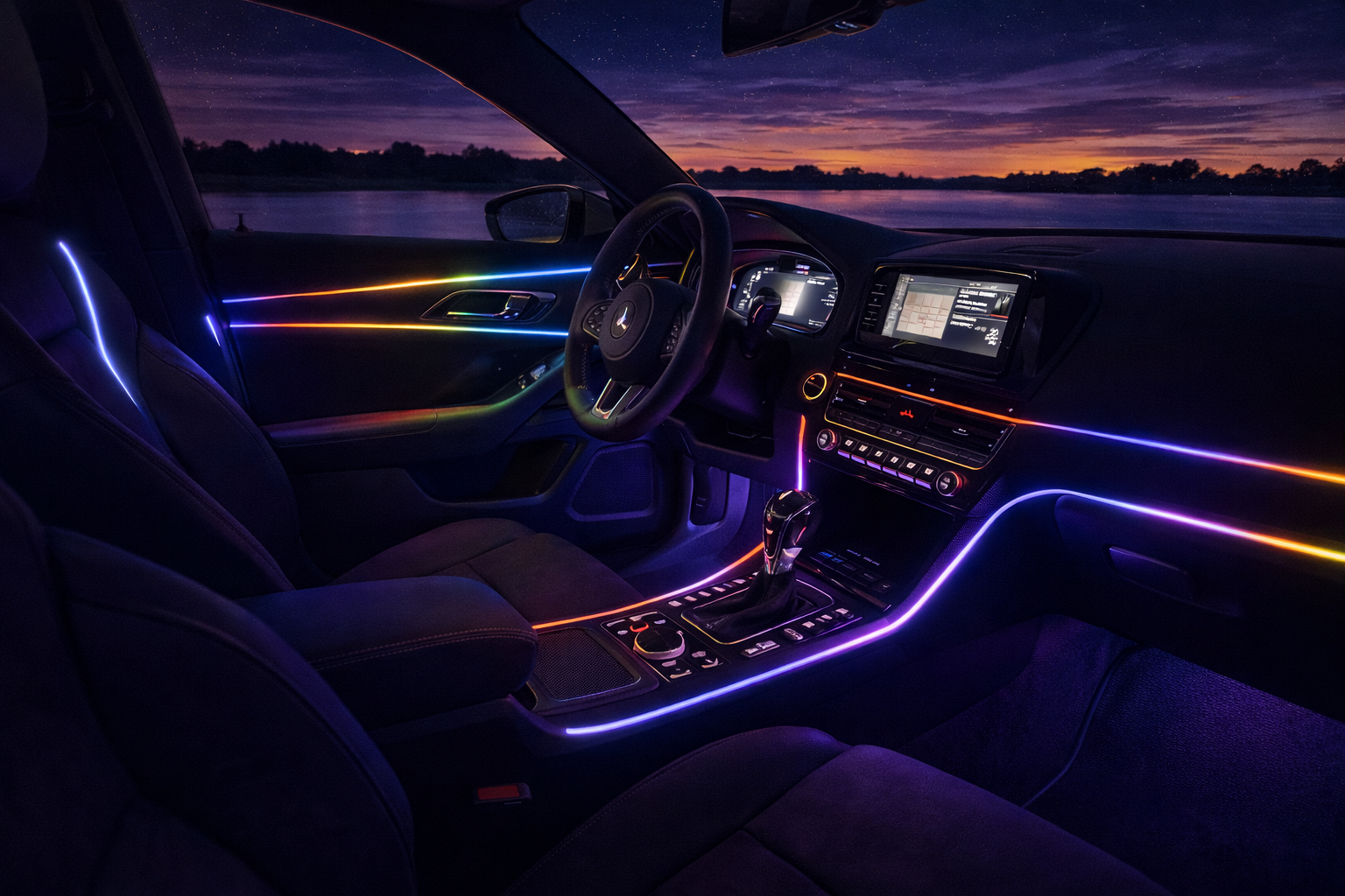 RGB Dreamcolor LED Car Interior Strip Light – 612 LEDs | APP, RF Remote and USB Control
