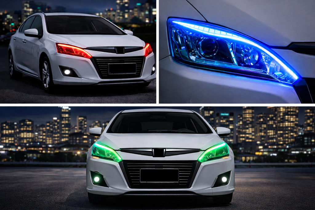 2PCS Symphony DRL RGB LED Daytime Running Light Strip – APP Control Flowing Turn Signal