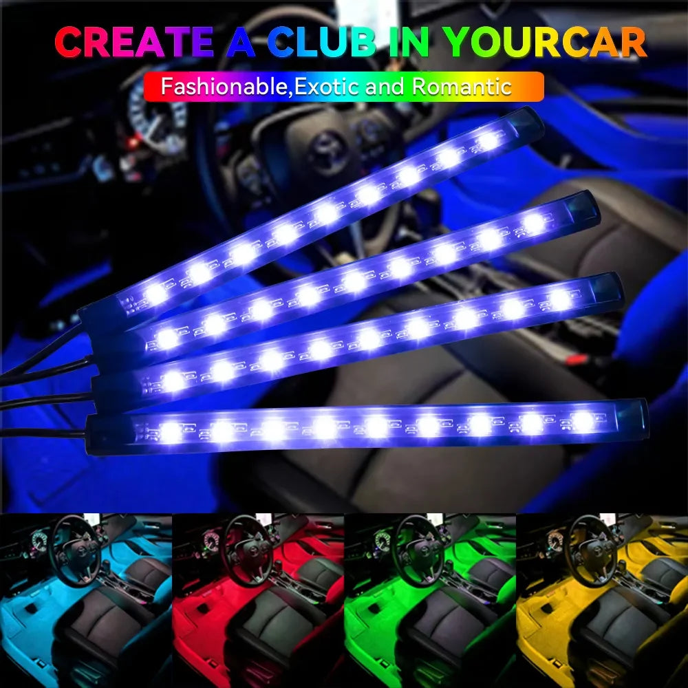 RGB Car Interior Ambient Light Strip – Music & Voice Control