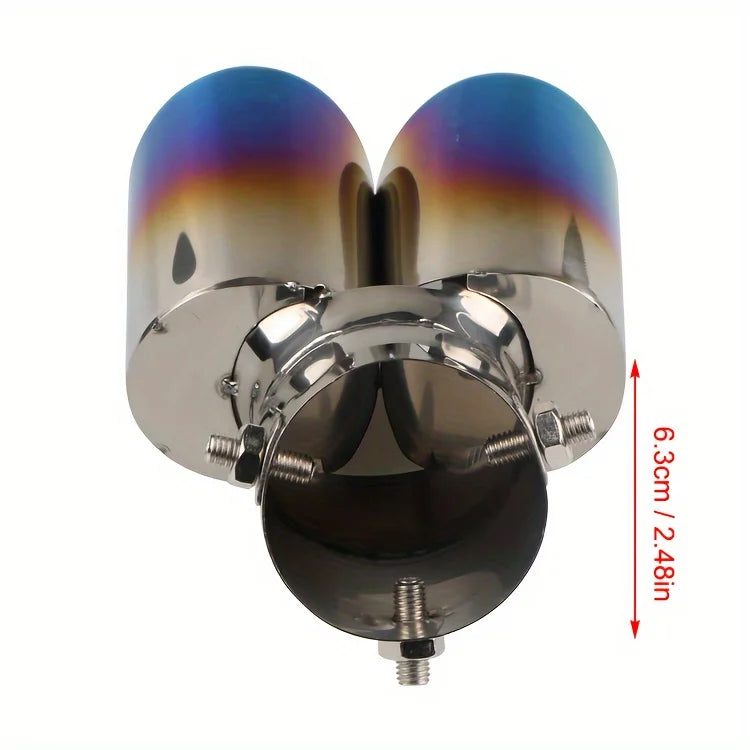 Universal Dual Exhaust Tip – Stainless Steel Burnt Finish