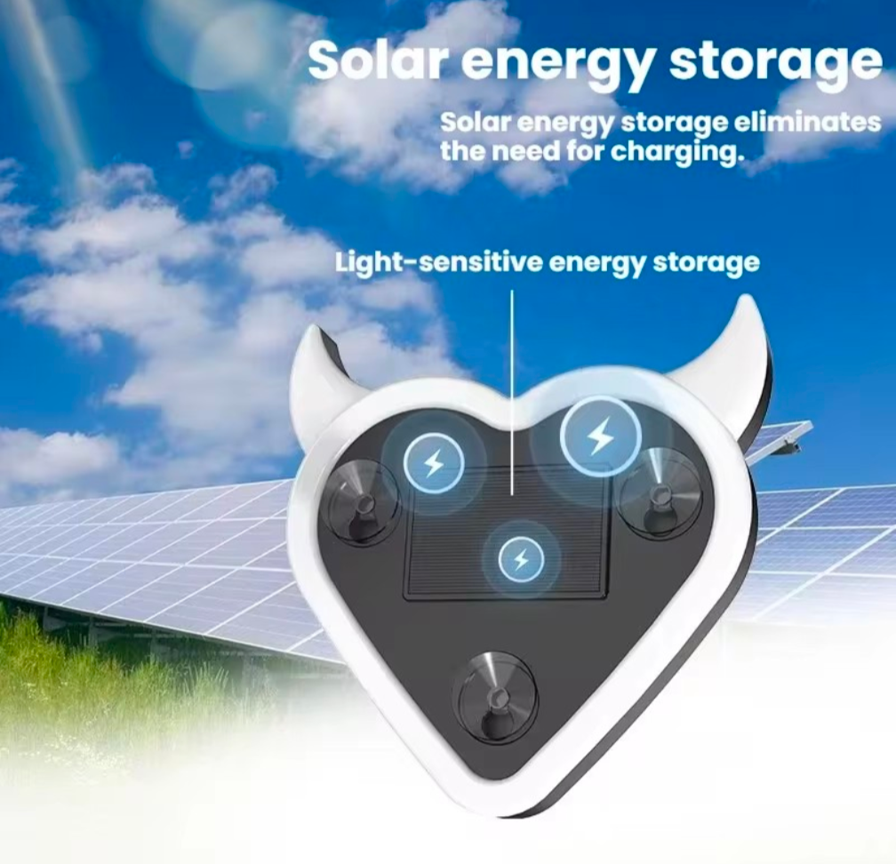 Solar LED Heart Dashboard Light – Neon Car Interior Decoration