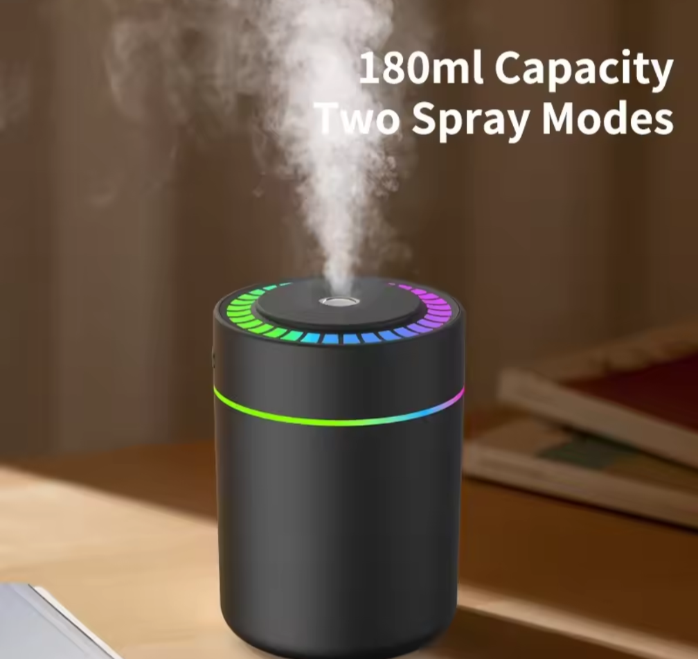 USB Mini Cool Mist Humidifier with Colorful Light – 180mL