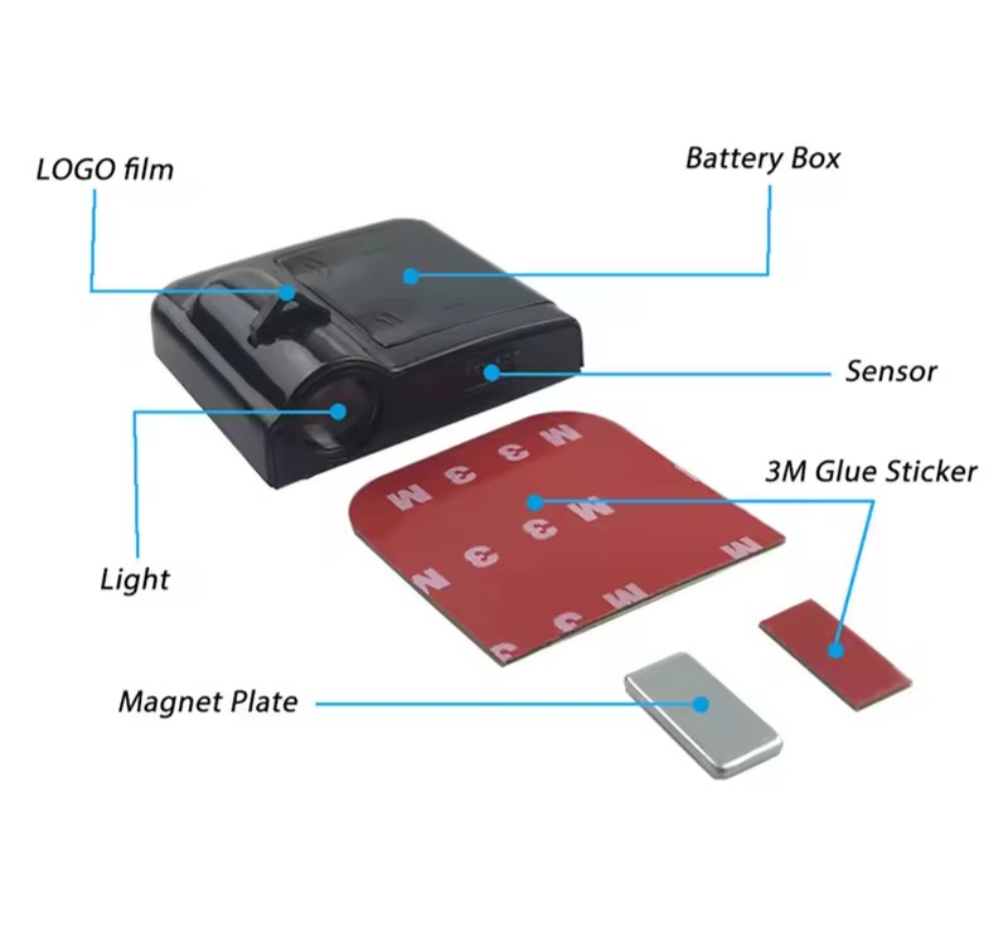 2PCS Wireless LED Car Door Welcome Logo Lights – Laser Ghost Shadow Projector
