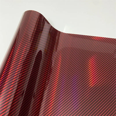 Laser Carbon Fiber Vinyl Wrap Film – Red