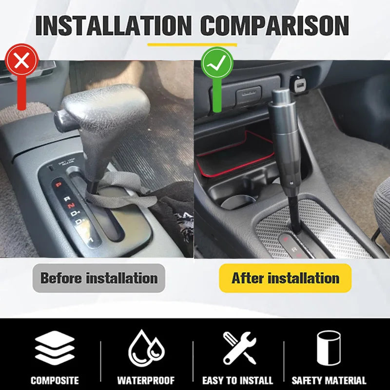 Universal Aluminum Gear Shift Knob – Long Stick Automatic Shifter