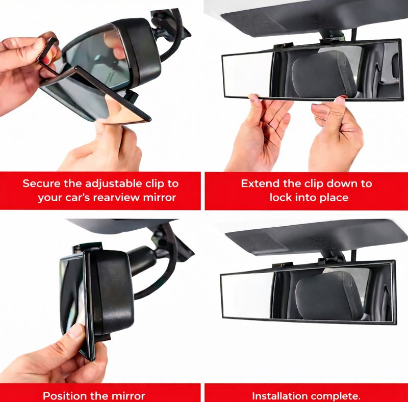 Interior Safety Mirror for Wide View & Child Seat Monitoring